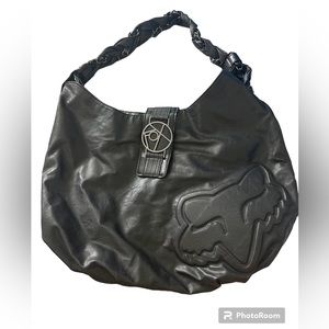 Vintage Fox Racing Vegan Leather Bag with Embossed Logo